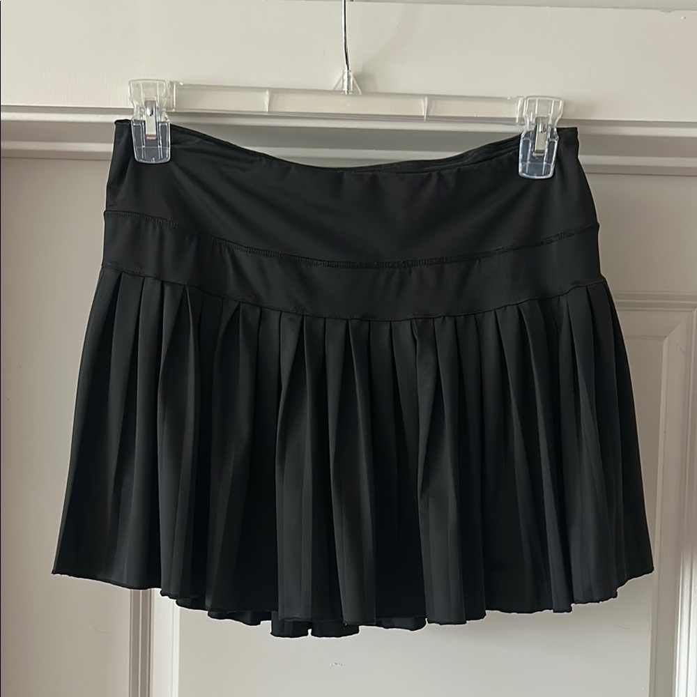 Black Pleated Skort, Gold Hinge Skirt